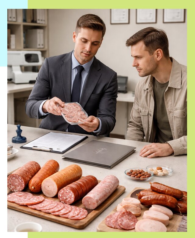 Сертификация колбасных изделий в Видном от 7763 р. | Алешин-Вдн